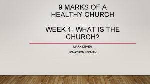9 marks of a healthy church