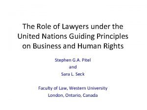 United nations basic principles on the role of lawyers