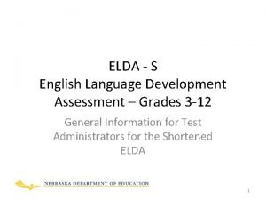 Elda assessment