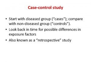 Difference between case control and cohort study