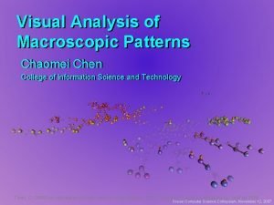 Visual Analysis of Macroscopic Patterns Chaomei Chen College