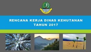 RENCANA KERJA DINAS KEHUTANAN TAHUN 2017 ISU STRATEGIS