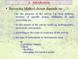 Methods of establishing control points in surveying