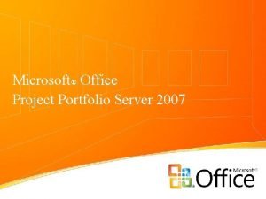 Microsoft project portfolio server