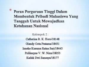 Kelompok 2 Catherina R K Horo18148 Giandy Octa