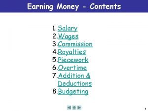 Earning Money Contents 1 Salary 2 Wages 3