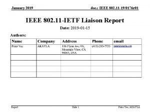 January 2019 doc IEEE 802 11 190176 r