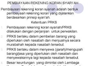 Pembiayaan rekening koran syariah