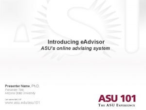 Asu online advising