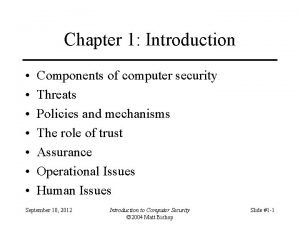 Components of computer security