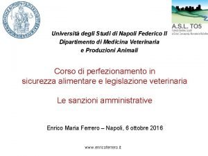 Universit degli Studi di Napoli Federico II Dipartimento