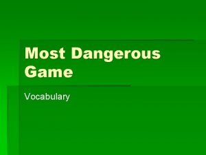 Affable definition in the most dangerous game