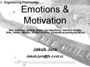 Engineering Psychology Emotions Motivation fear sadness anxiety anger