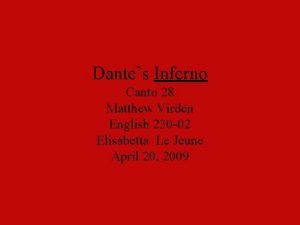 Dante's inferno canto 28