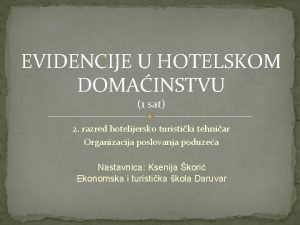 Hotelsko domaćinstvo