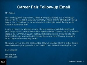 Career fair follow up email