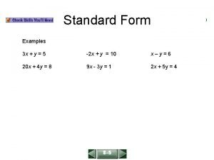 Lesson 6-3 standard form