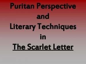 Literary techniques in the scarlet letter