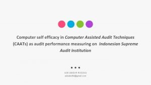 Computer self efficacy in Computer Assisted Audit Techniques