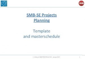 SMB SMBSE Projects Planning Template and masterschedule C