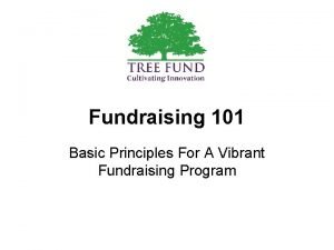 Principles and techniques of fundraising