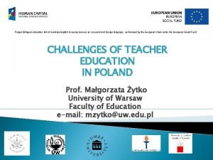 Project Bilingual education MA in teaching English to