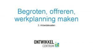 Werkplanning maken