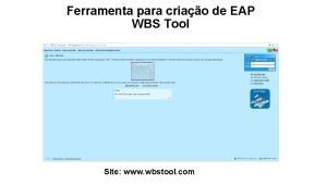 Ferramenta para criao de EAP WBS Tool Site