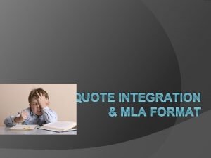 Mla quotation integration