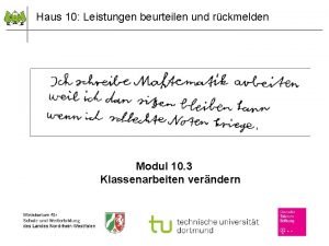 Haus 10 Leistungen beurteilen und rckmelden Modul 10