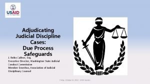 Adjudicating Judicial Discipline Cases Due Process Safeguards J