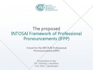 Intosai framework of professional pronouncements