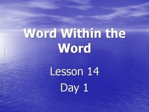 Word within the word list 14