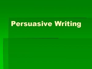 Purpose of argumentative Purpose of argumentative