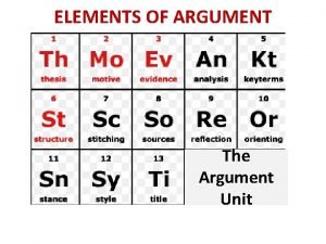 Elements of argument
