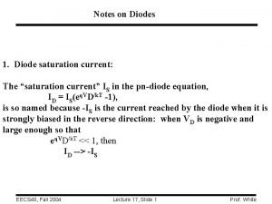 Diode saturation