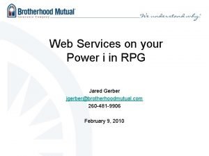 Web services rpg