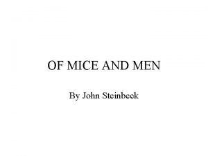 Quotes from mice and men