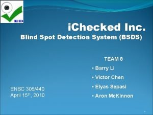 i Checked Inc Blind Spot Detection System BSDS