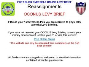 Reassignment fort bliss