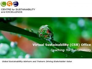 Virtual Sustainability CSR Office Coaching for Sustainability Global
