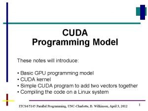 Cuda programming model