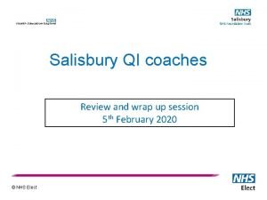 Salisbury QI coaches Review and wrap up session