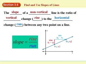 Section 3 6 Find and Use Slopes of