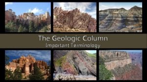 The Geologic Column Important Terminology The Geologic Column