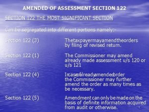 Notice to amend assessment