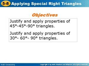 Applying special right triangles