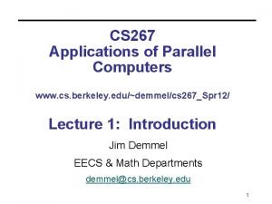 Application of parallel computing