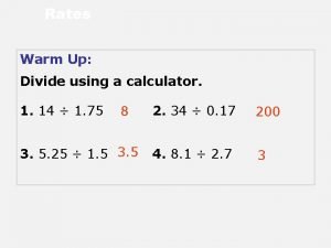 How to find unit rate