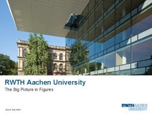 RWTH Aachen University The Big Picture in Figures